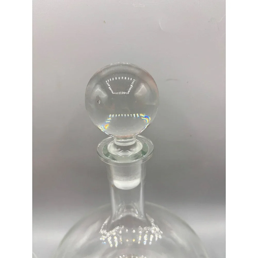 Vtg Etched Crystal Nautical Clipper Ship Decanter Set 6 Glasses Barware‎